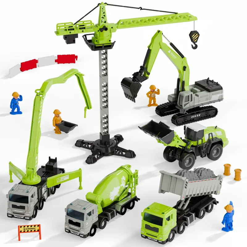 Preschool Construction Vehicle Set – Crane, Excavator, Dump Truck & More For Kids Ages 3–5 1