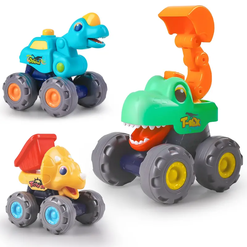 Pull-Back Dinosaur Truck Toys – Wind-Up Dino Vehicles For Active Play 1