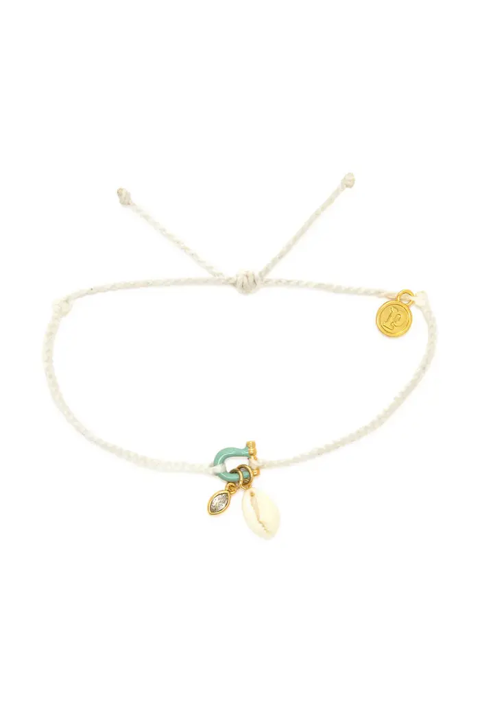 Pura Vida Bonne Chance Cowrie Shell Gold Charm Bracelet – Adjustable One-Size Fit 1