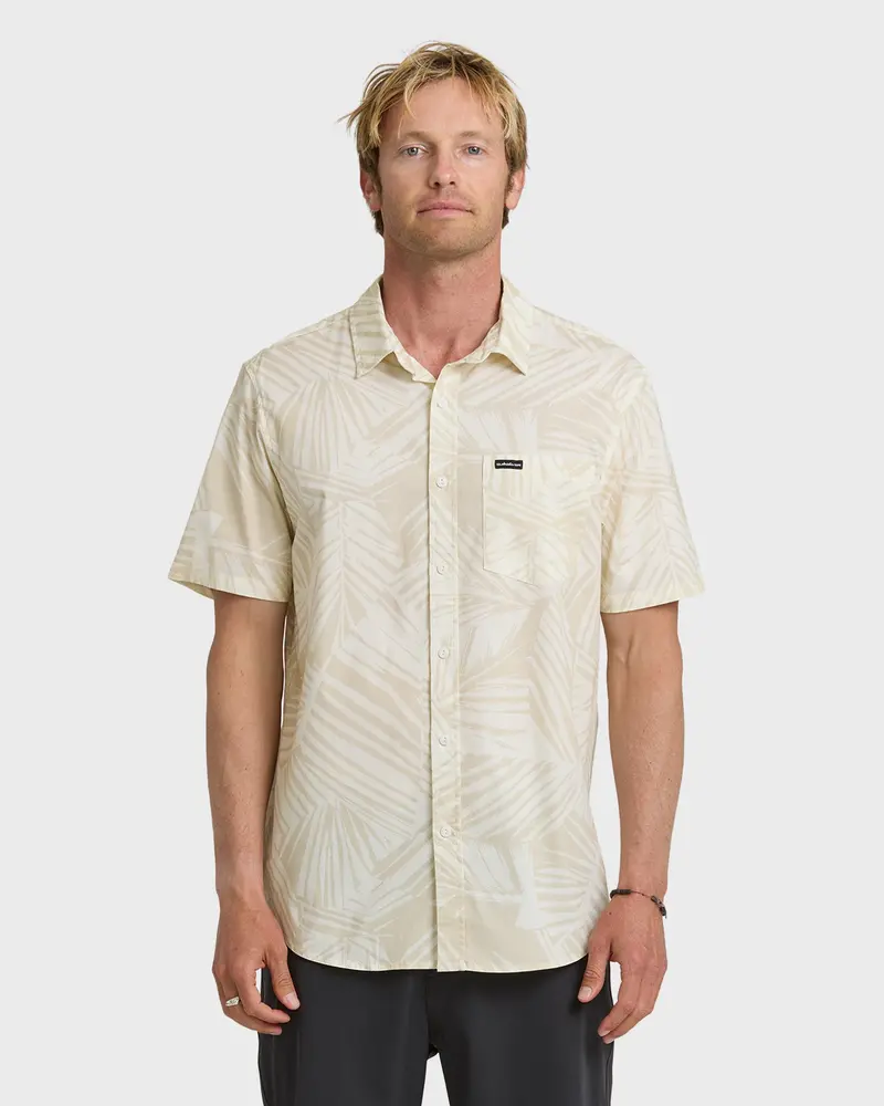 Quiksilver Aruba Palm Stretch Cotton Short-Sleeve Shirt 1