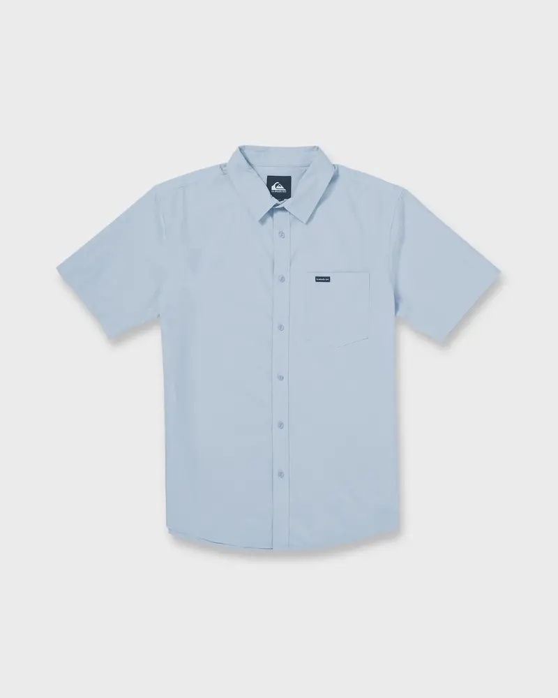Quiksilver Ridgeport Tech Classic Short-Sleeve Shirt For Men – Blue Haze 1