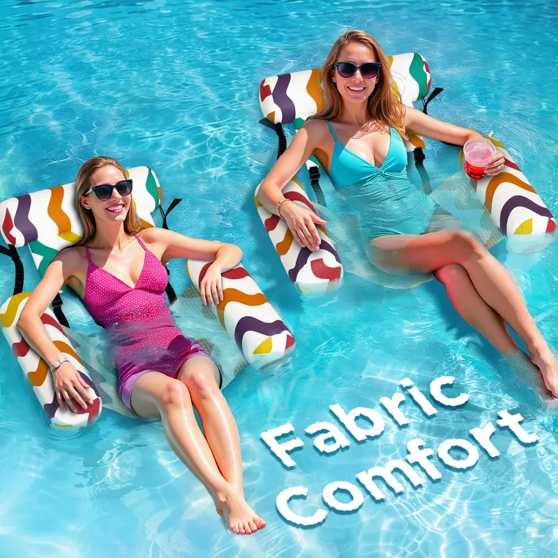 Rainbow 2-Pack Heavy-Duty Pool Hammock Chairs 1