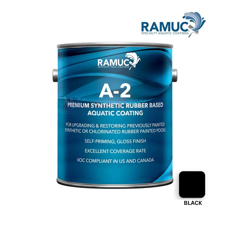 Ramuc A-2 Black Rubber-Based Pool Paint – 1-Gallon Container 1