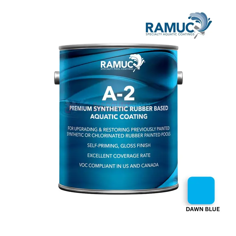 Ramuc A-2 Dawn Blue Rubber-Based Pool Paint – 1-Gallon Size 1