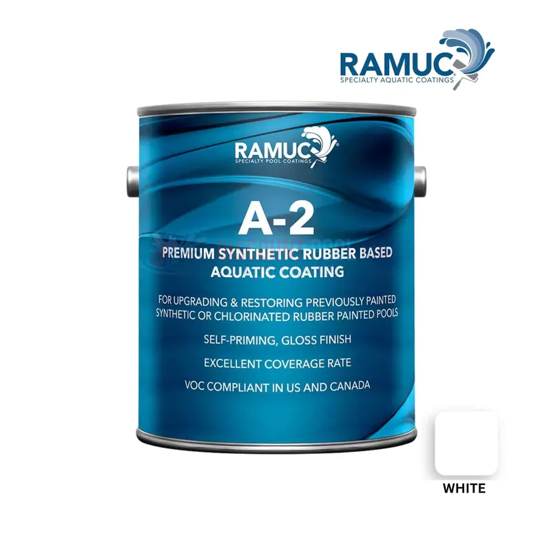 Ramuc A-2 White Rubber-Based Pool Paint – 1-Gallon Can 1