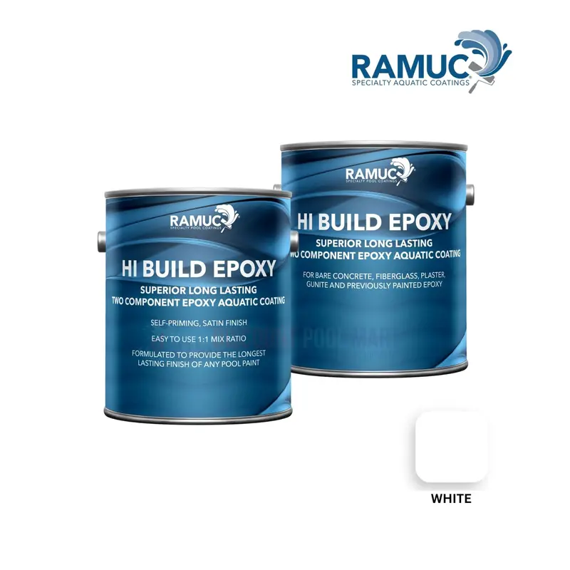 Ramuc Hi-Build Epoxy Pool Paint – 2-Gallon White Finish (Model 912231102) For Concrete And Plaster Surfaces 1