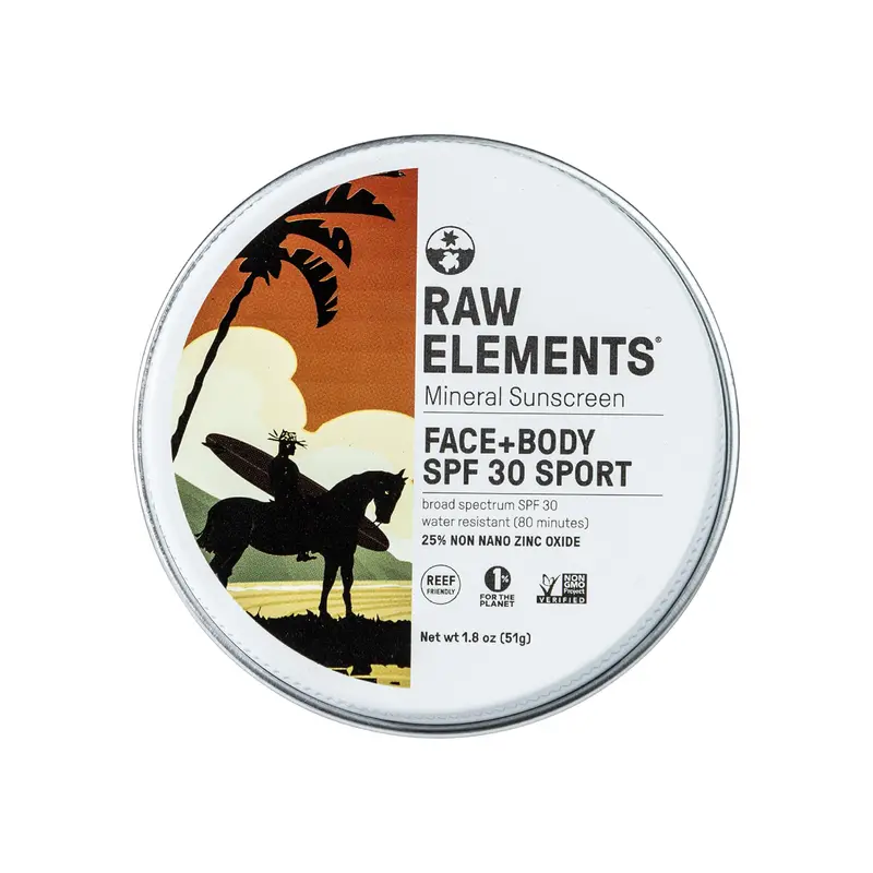 Raw Elements Mike Field Spf 30 Face & Body Sunscreen – Mineral-Based, 1.8 Oz Tin 1