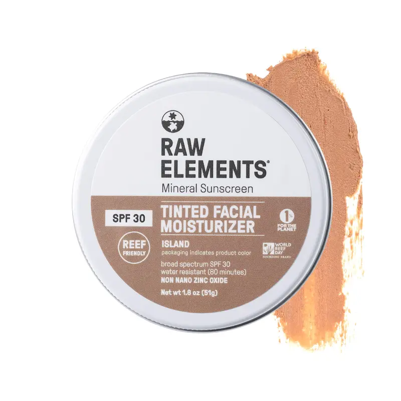 Raw Elements Spf 30 Tinted Mineral Sunscreen – Island Shade, 1.8 Oz Tin 1