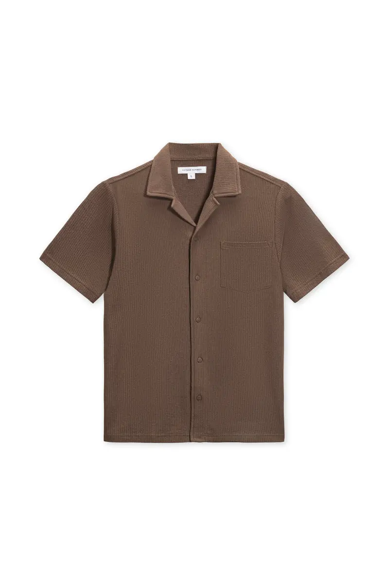 Retro Beach Camp Shirt For Men – Piqué Cotton 3