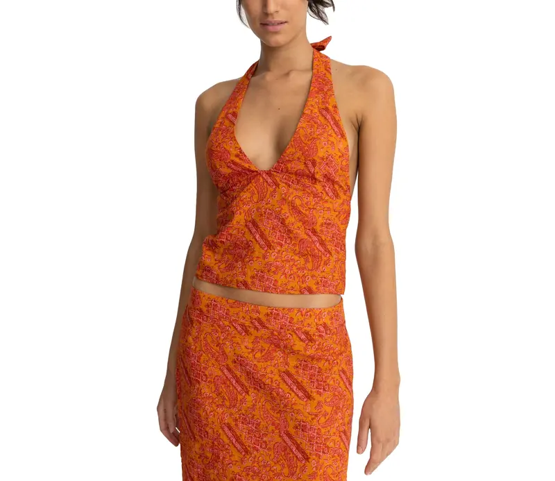 Rhythm Adia Paisley Halter Top – Boho-Inspired Swim Cover-Up 1