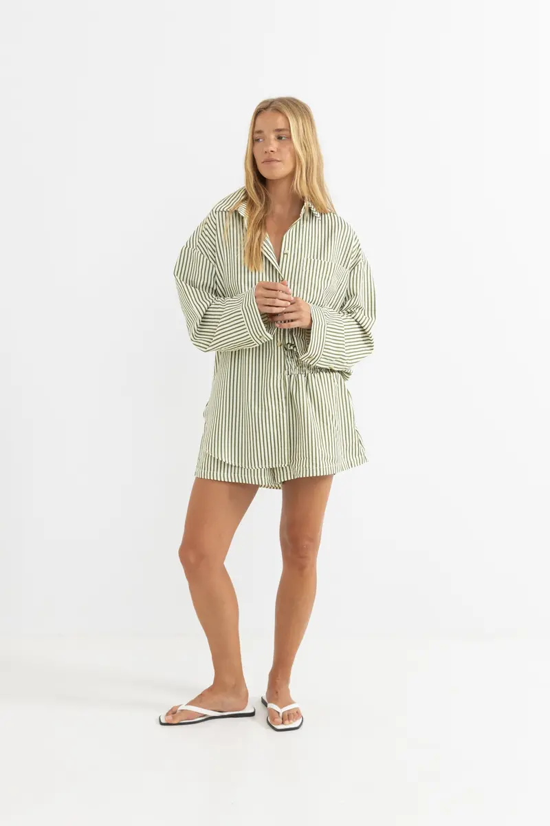 Rhythm Cove Stripe Long-Sleeve Linen Shirt 1