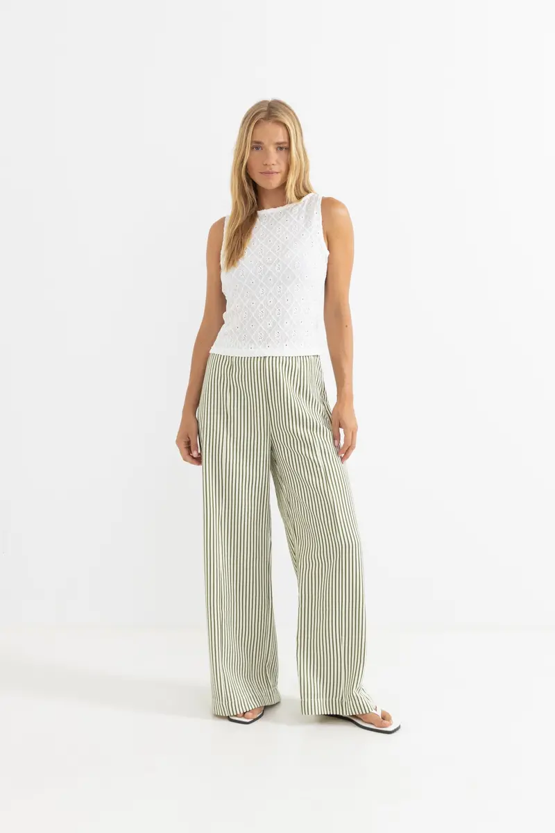 Rhythm Cove Stripe Wide-Leg Linen Blend Pant 1