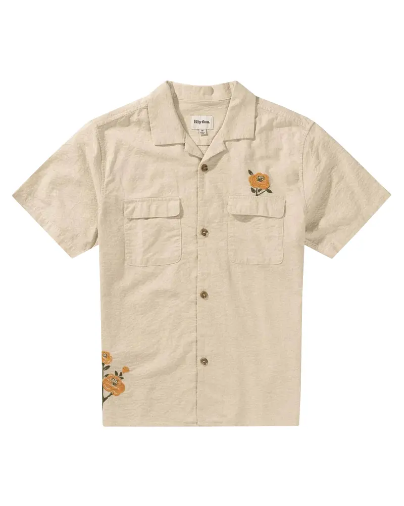 Rhythm Embroidered Seersucker Short-Sleeve Shirt 1