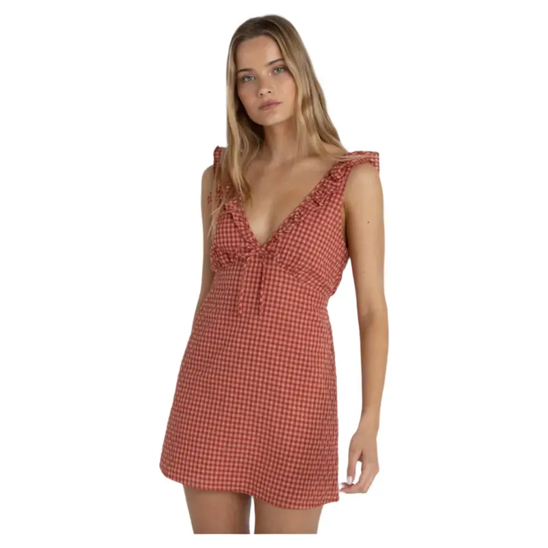 Rhythm Lola Check Ruffle Mini Dress 1