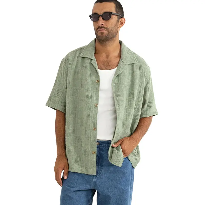 Rhythm Oasis Short-Sleeve Shirt – Light, Breathable Tropical Print 1