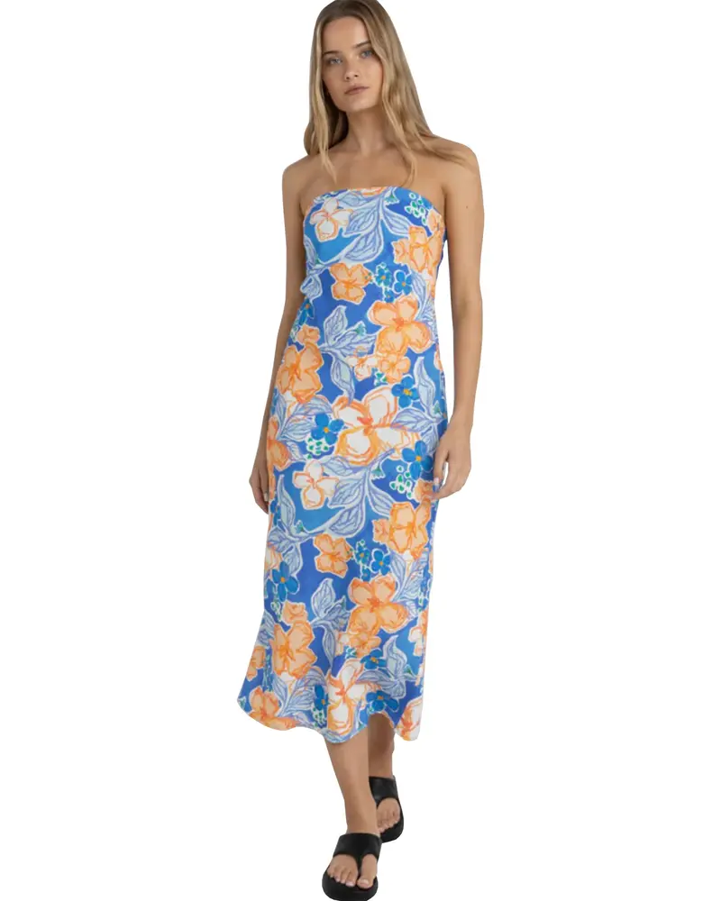 Rhythm Paradise Floral Bias-Cut Midi Dress 1