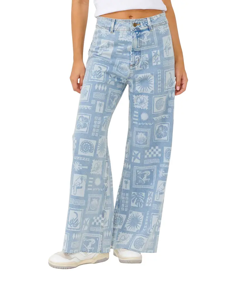 Rip Curl Beach Party Holiday Print Wide-Leg Pant 1