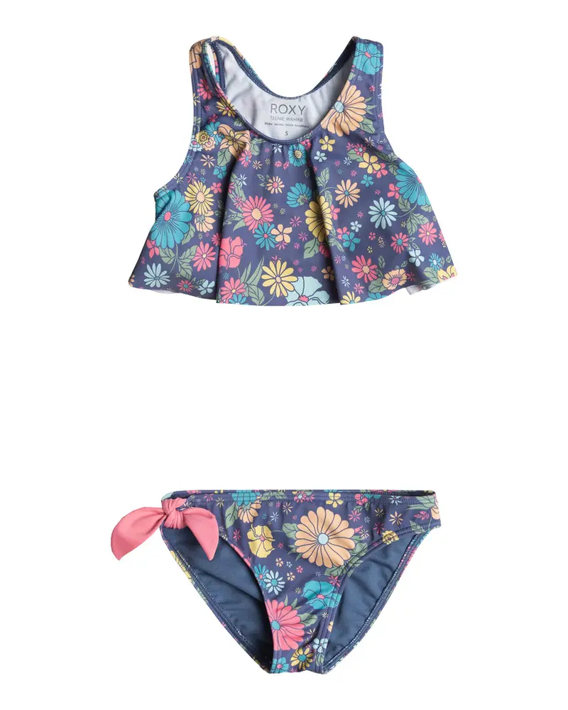 Roxy Baja Baby Flutter Bikini Set – Tropical Print Swimwear 1