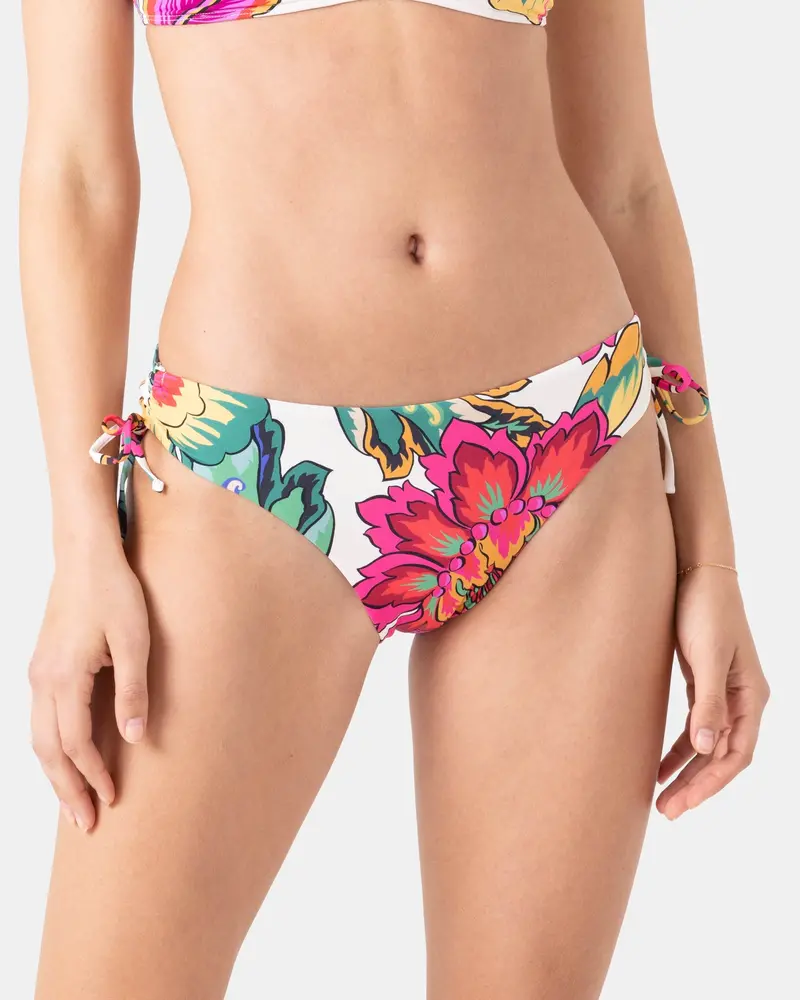Roxy Beach Blossom Lace-Trimmed Bikini Bottom 1