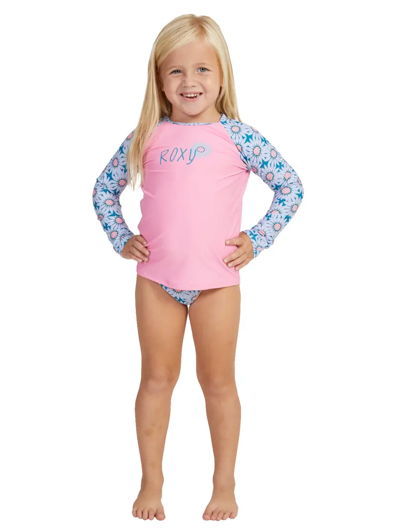Roxy Bold Florals Long-Sleeve Rashguard And Matching Bottom Set 1