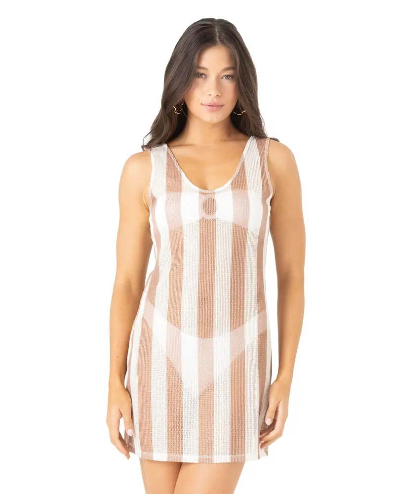 Roxy Crochet Stripe Knit Cover-Up Dress 1