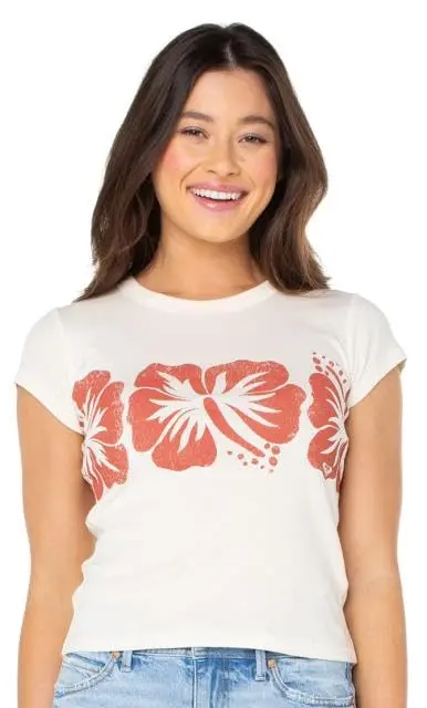 Roxy Flower Blocks 90S Baby Tee – Retro-Inspired Infant Top 1