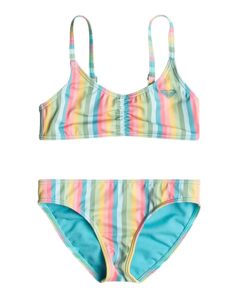 Roxy Little Girl Rainbow Stripe Bikini Set 1