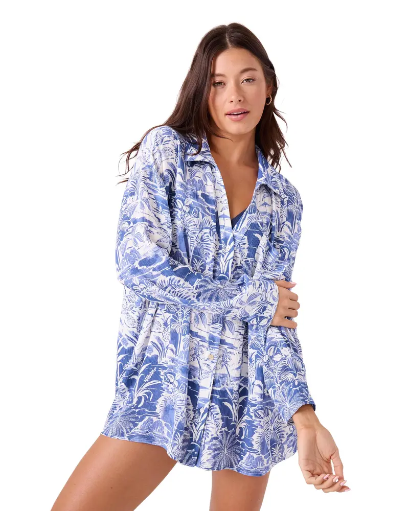 Roxy Mana Long-Sleeve Beach Cover-Up 1