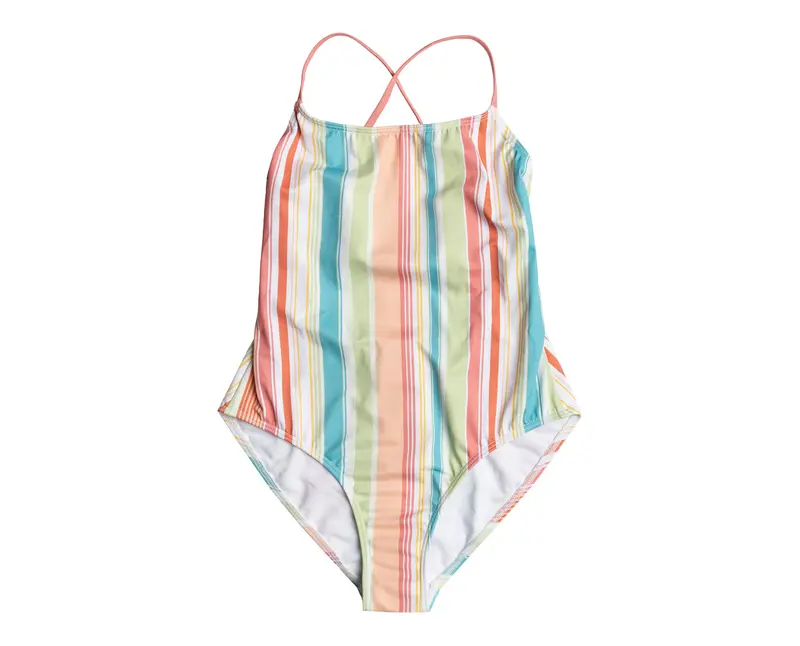 Roxy Siesta Stripe One-Piece Swimsuit For Girls 1