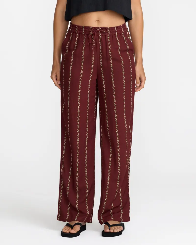Rvca Florence Wide-Leg Cotton Pant 1