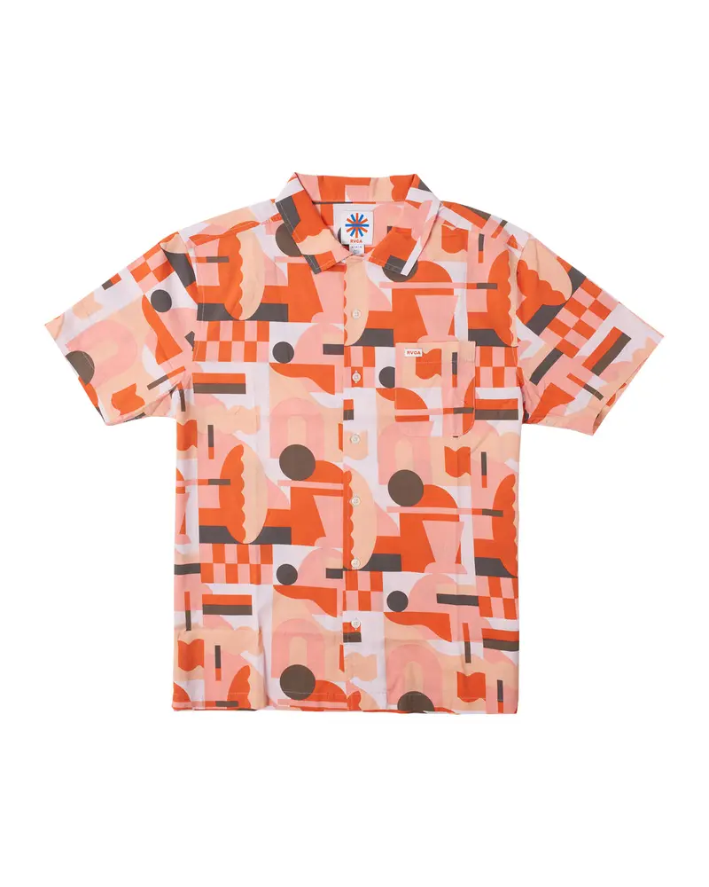 Rvca Jesse Brown Short-Sleeve Printed Shirt 1