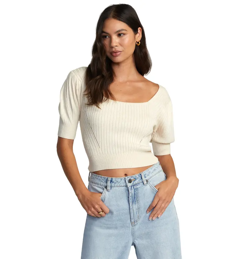 Rvca Kathryn Lightweight Cable-Knit Sweater 1