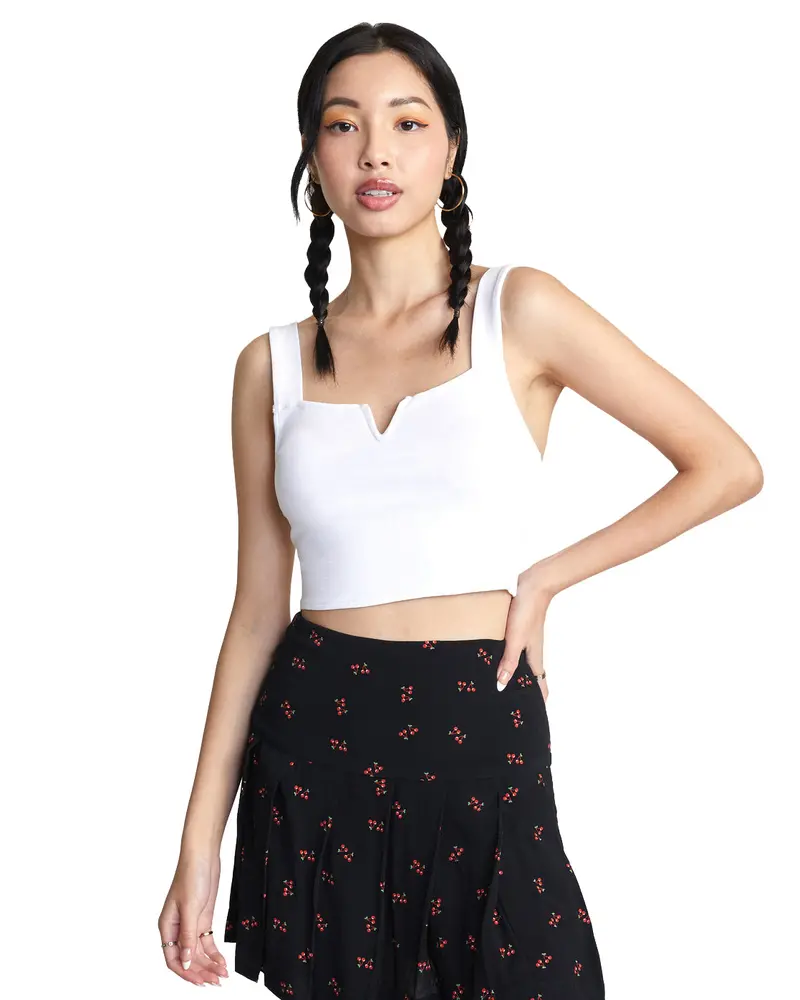 Rvca Pleasure Cropped Ribbed Tank Top 1