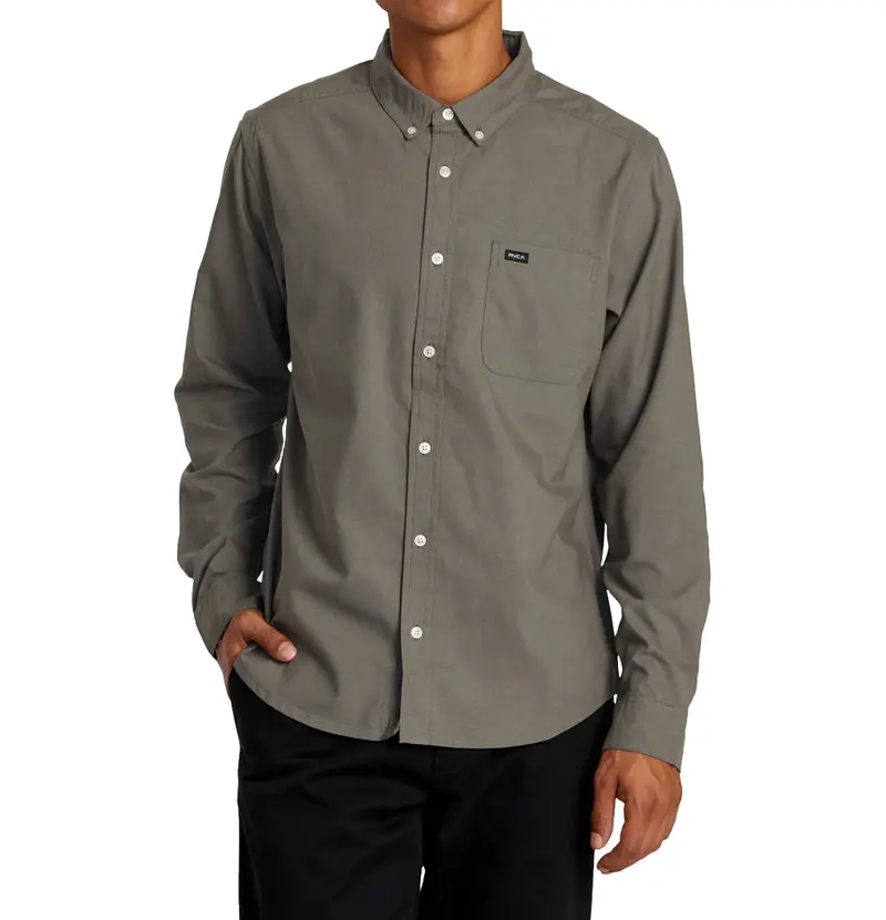 Rvca That'Ll Do Stretch Long-Sleeve Woven Shirt 1