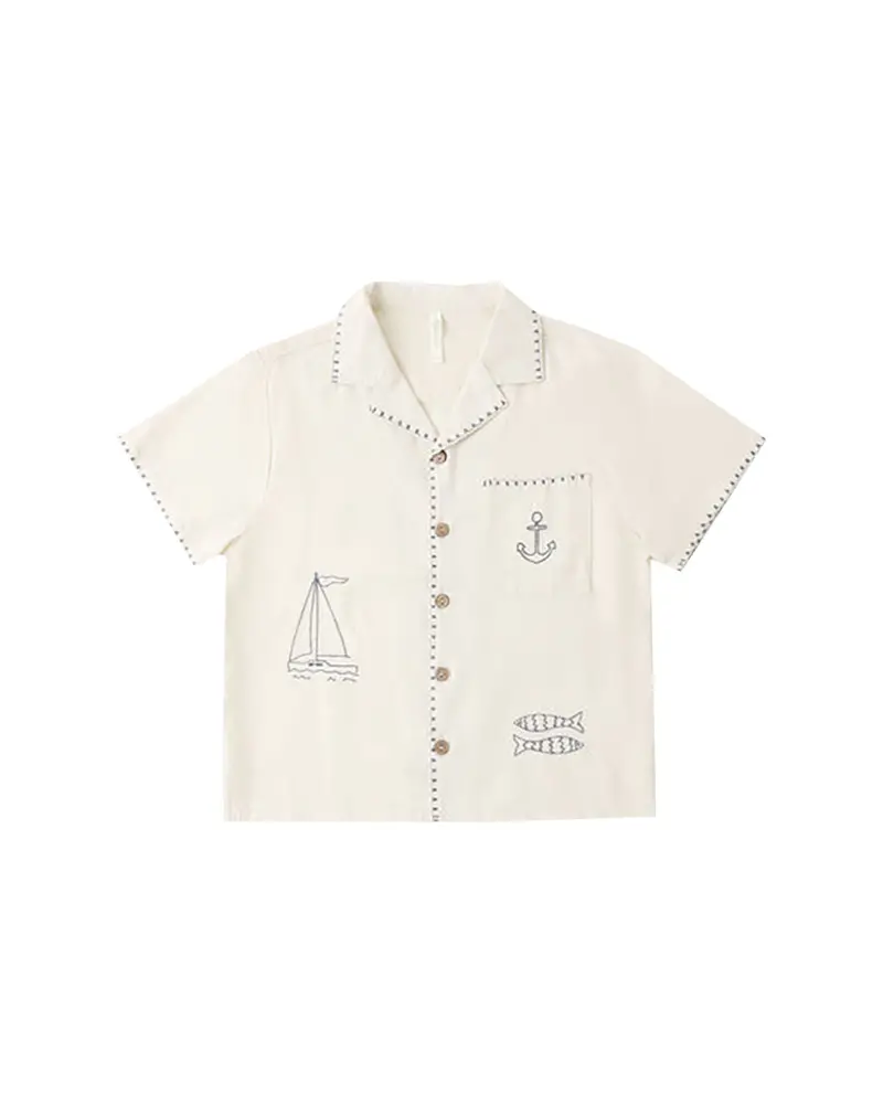 Rylee + Cru Lapel-Collar Button-Up Shirt 1