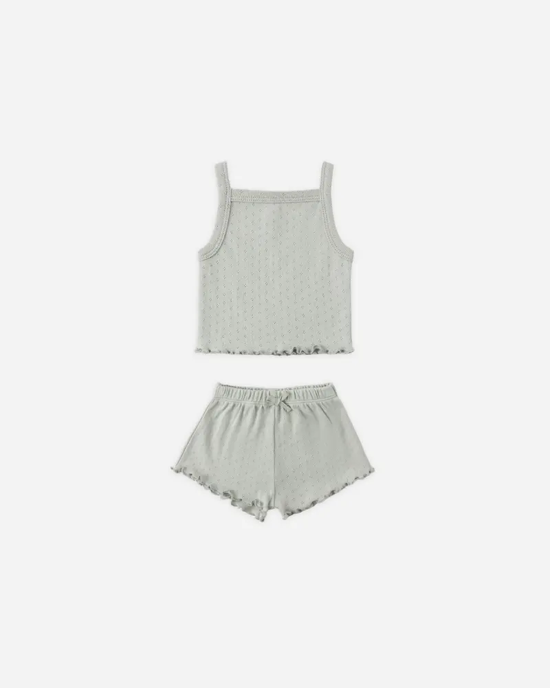 Rylee + Cru Pointelle Knit Tank And Shortie Set 1