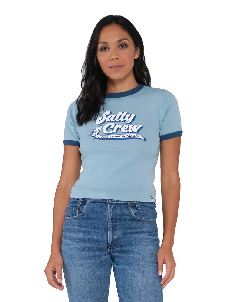 Salty Crew Retro Catch Ringer T-Shirt – Vintage-Inspired Fit 1