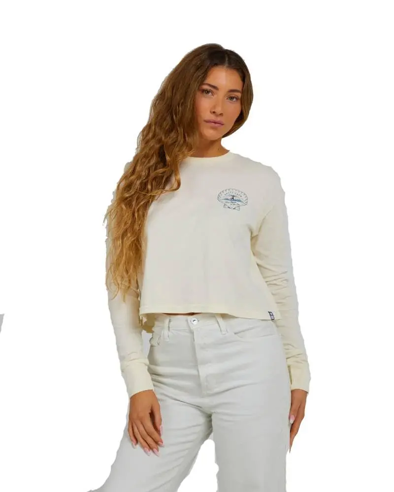 Salty Crew Scallop Long-Sleeve Cropped Shirt 1