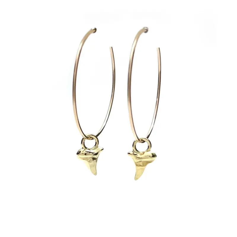 Silver Girl Sharktooth Hoop Earrings – Handcrafted Sterling Silver 1