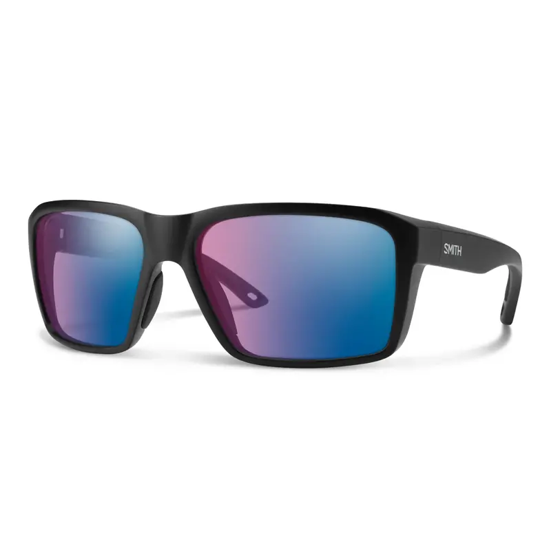 Smith Backcast Matte Black Sunglasses With Chromapop Glass Polarchromic Rose-Blue Mirror Lenses 1