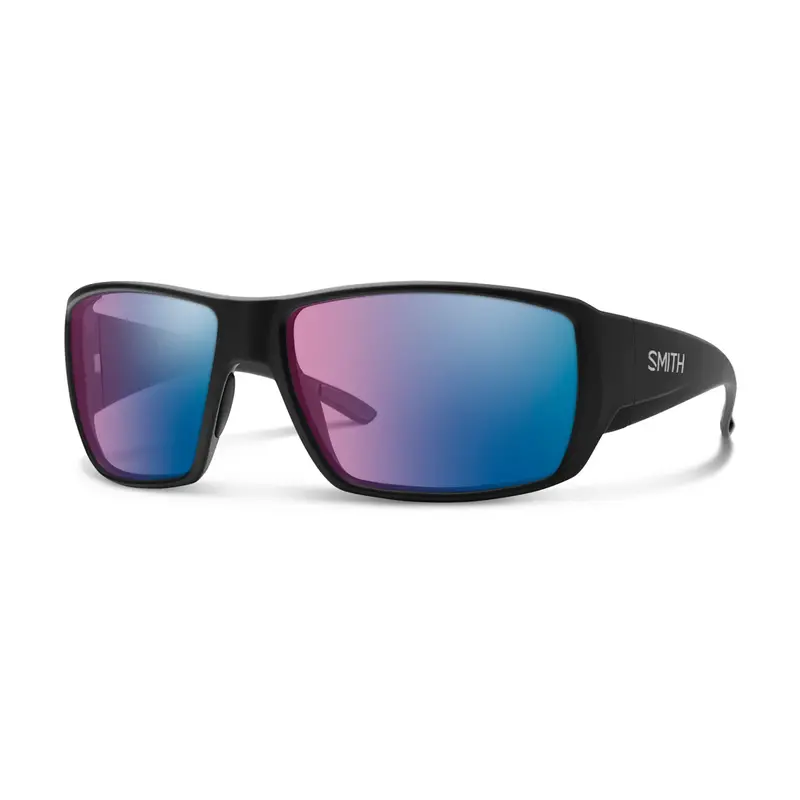 Smith Guide’S Choice Sunglasses – Matte Black Frame With Chromapop Polarchromic Rose/Blue Mirror Lenses 1