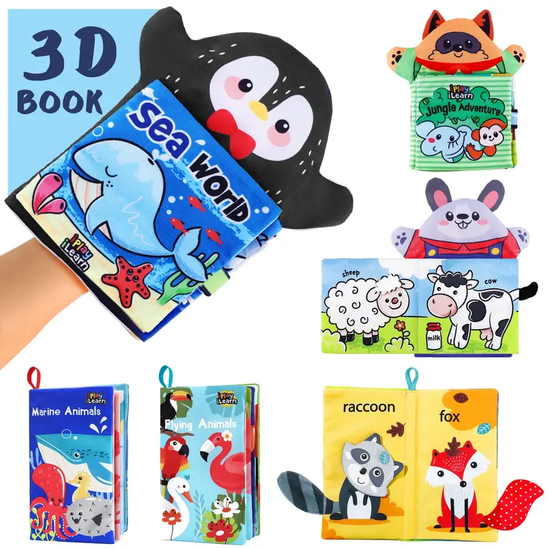 Soft Touch-And-Feel Cloth Book Set For Babies 1