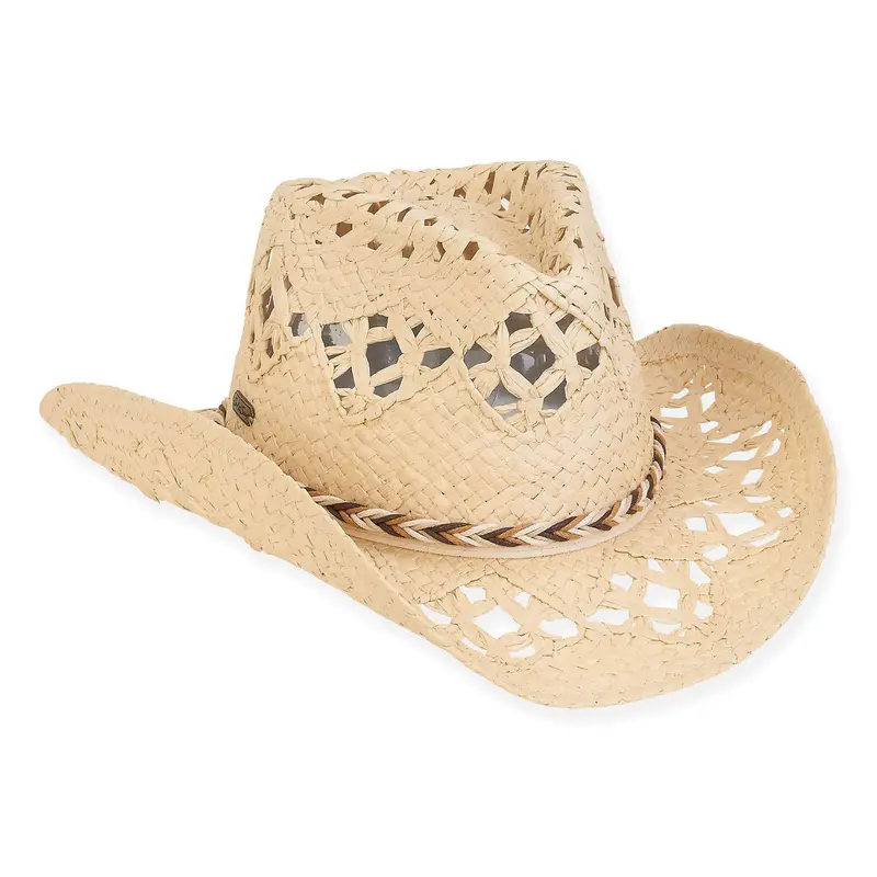 Sun N Sand Playa Western Straw Hat – Eco-Friendly Paper Brim 1