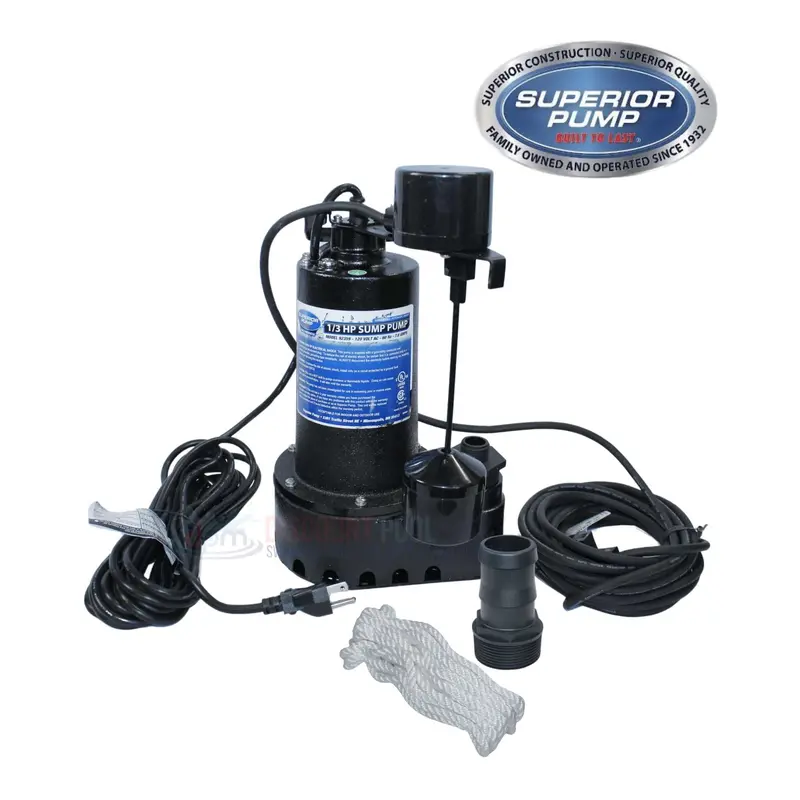 Superior Cast Iron Submersible Drain Pump – 3600 Gph, 1/3 Hp Heavy-Duty Model 1