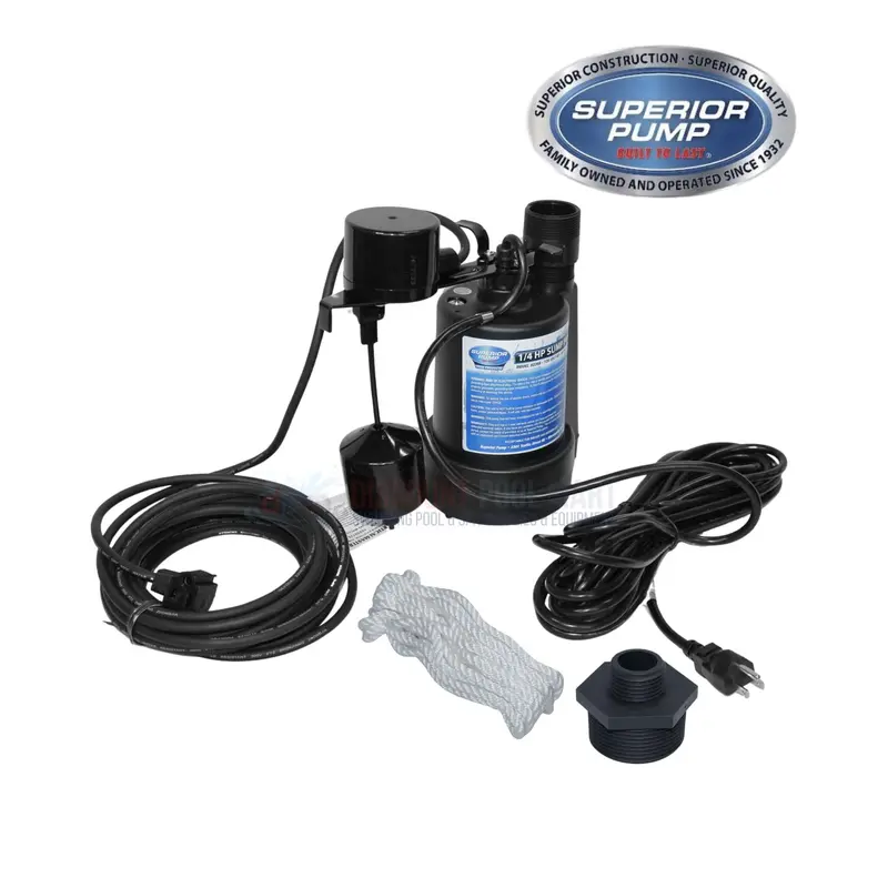 Superior Thermoplastic Sump Pump – 1800 Gph, 1/4 Hp Submersible Drainage Unit 1