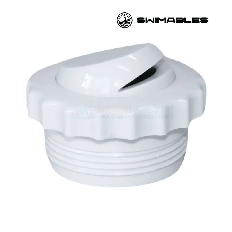 Swimables 1.5" Mip Threaded Slotted Directional Eyeball Fitting – White 1
