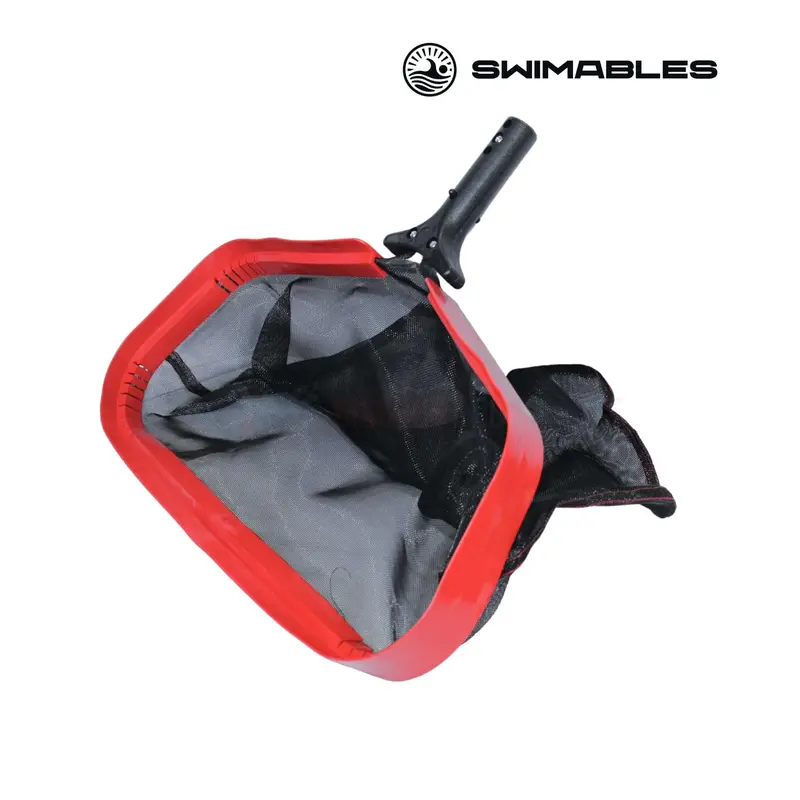 Swimables Reinforced 14-Inch Pool Leaf Rake – Red And Black Colorway 1