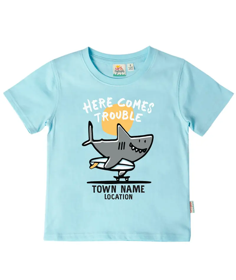 Tank Stream Skater Shark Printed Tee For Boys 1