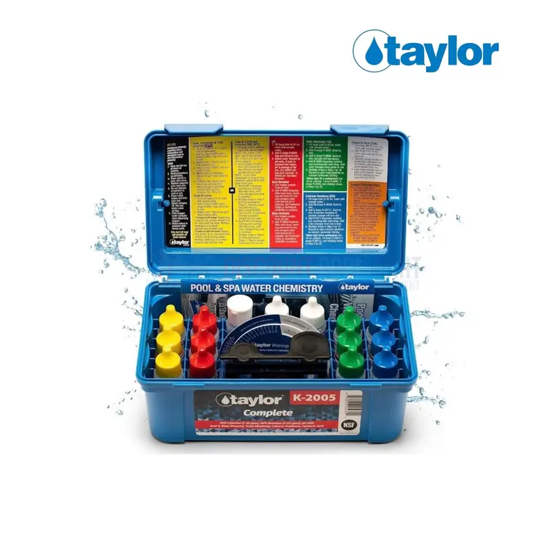 Taylor K-2005 Complete Pool & Spa Test Kit: Free/Total Chlorine, Bromine, Ph, Acid/Base Demand, Alkalinity, Calcium Hardness, Cya 1