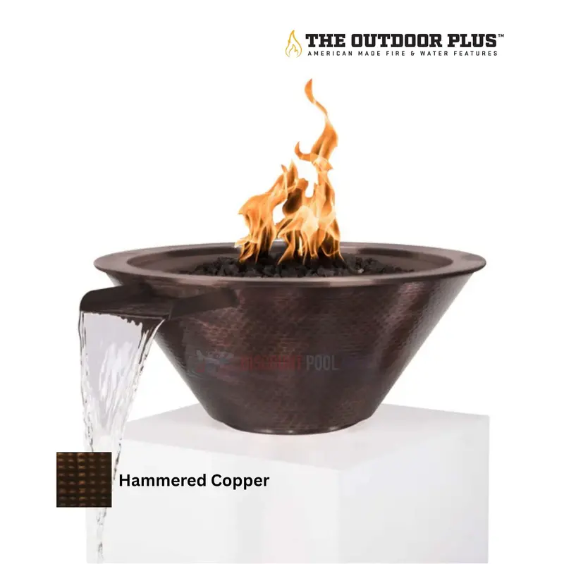 The Outdoor Plus Cazo Fire & Water Bowl – Hammered Patina Copper 1